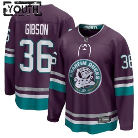 Maillot de Hockey Anaheim Ducks 30th Anniversary Replica John Gibson 2023-24 Violet Troisième - Enfant